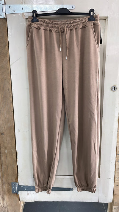 PS JOGGINGBROEK 'GESMOKT' | TAUPE