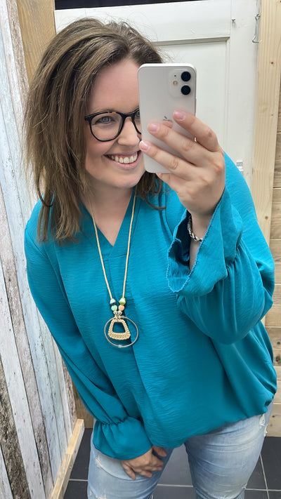 PS BLOUSE ‘KETTING’ | PETROL