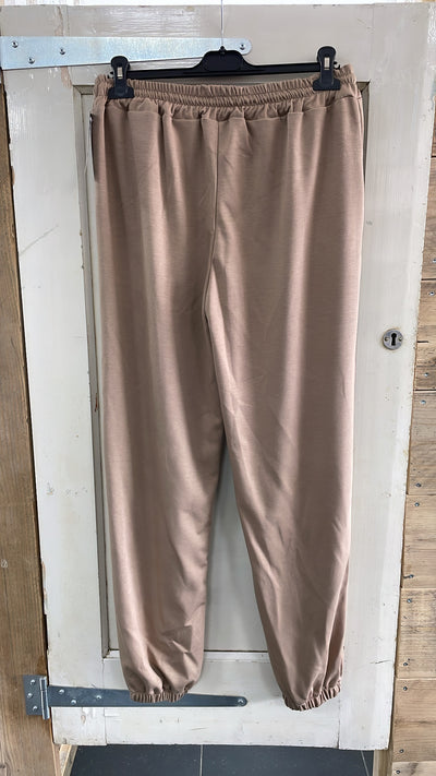PS JOGGINGBROEK 'GESMOKT' | TAUPE