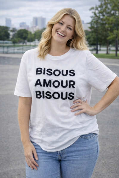 PS T-SHIRT ‘BISOUS' | ZWART