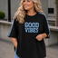 PS TOP 'GOOD VIBES' | ZWART