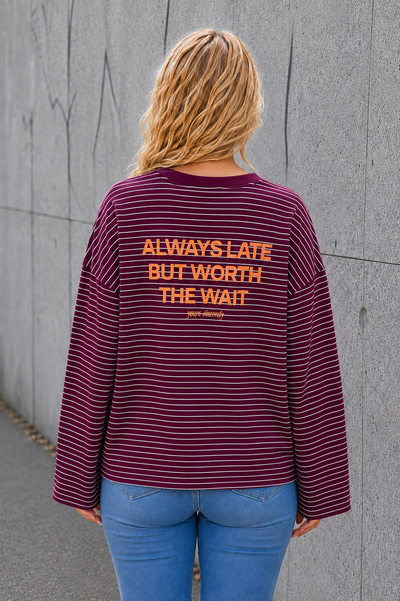 LONGSLEEVE 'ALWAYS LATE' | BORDEAUX