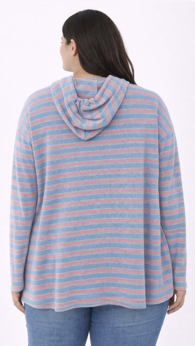 PS HOODIE 'STREPEN' | BLAUW