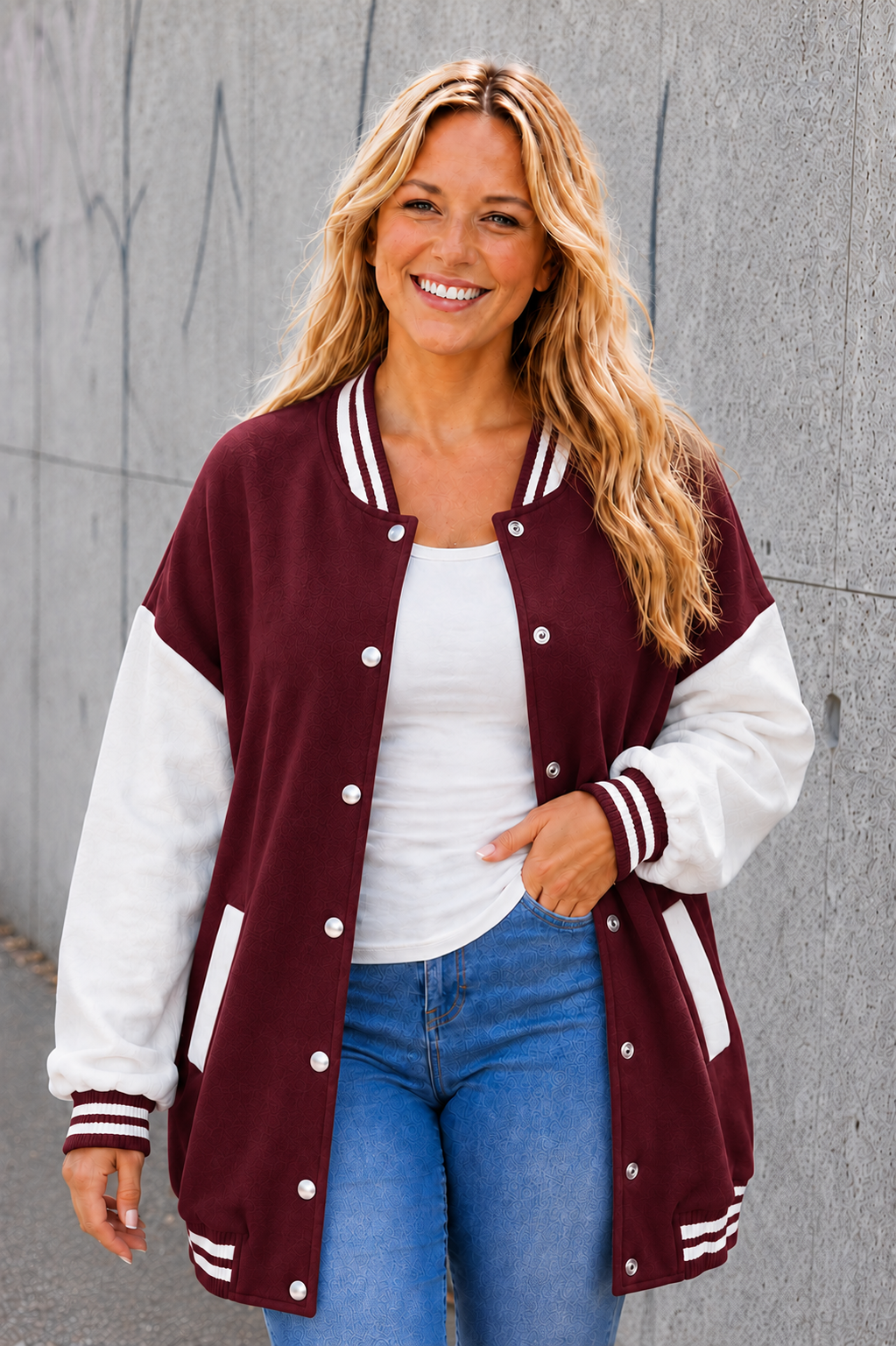 PS BASEBALL JACKET | BORDEAUX (PRE ORDER 7-9)