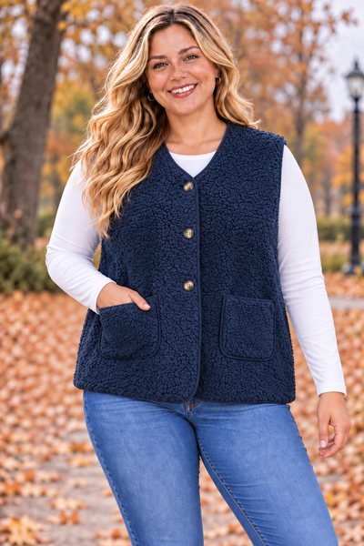 PS GILET 'TEDDY' | JEANSBLAUW