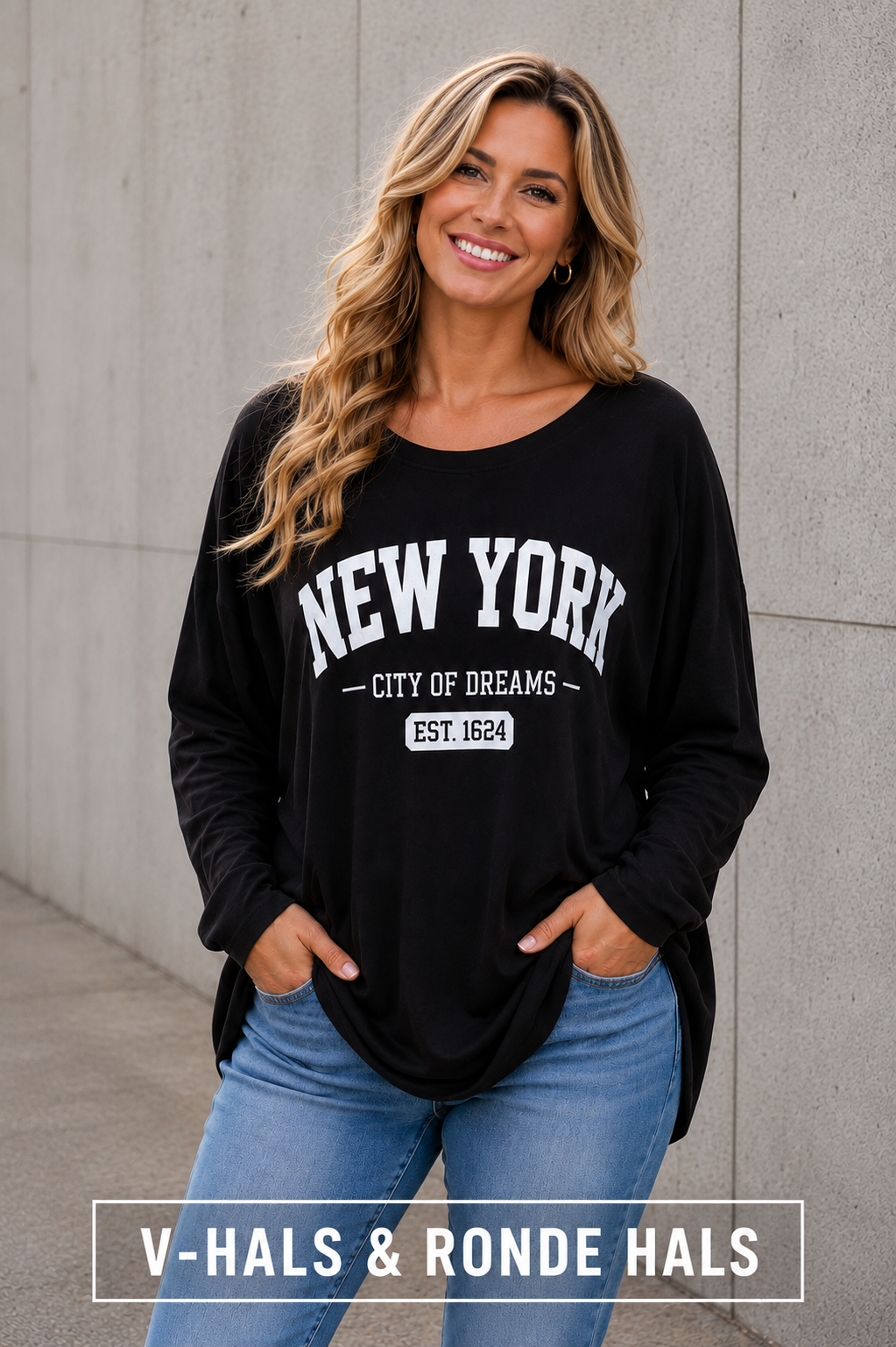 PS TOP 'NY' | ZWART