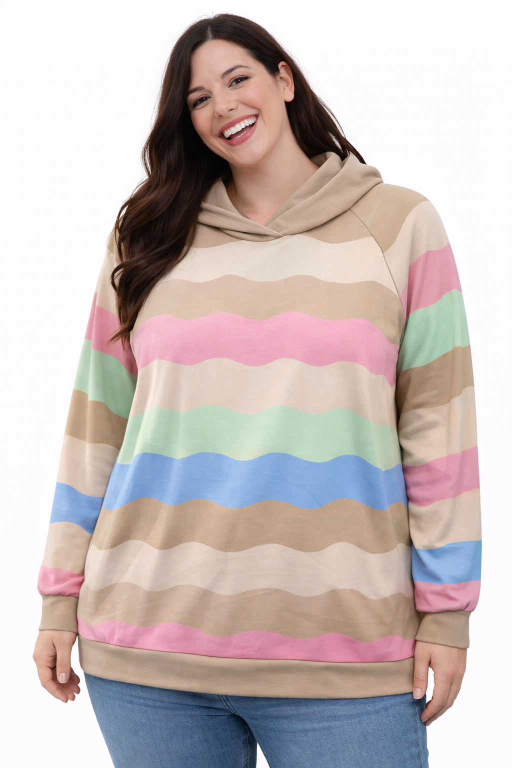 PS HOODIE 'RAINBOW' | BEIGE