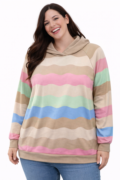 PS HOODIE 'RAINBOW' | BEIGE