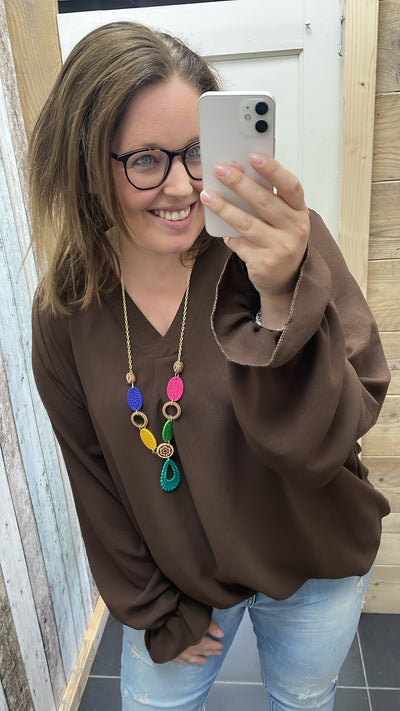 PS2 BLOUSE ‘KETTING’ | DONKERBRUIN