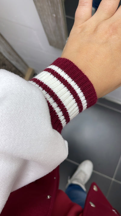 PS BASEBALL JACKET | BORDEAUX