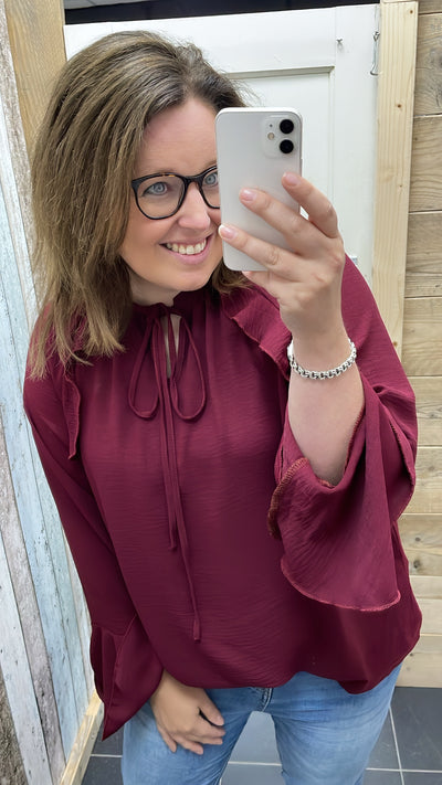 PS BLOUSE ‘TROMPETMOUW’ | BORDEAUX