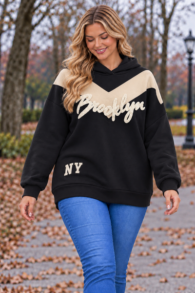 PS HOODIE 'BROOKLYN' | ZWART