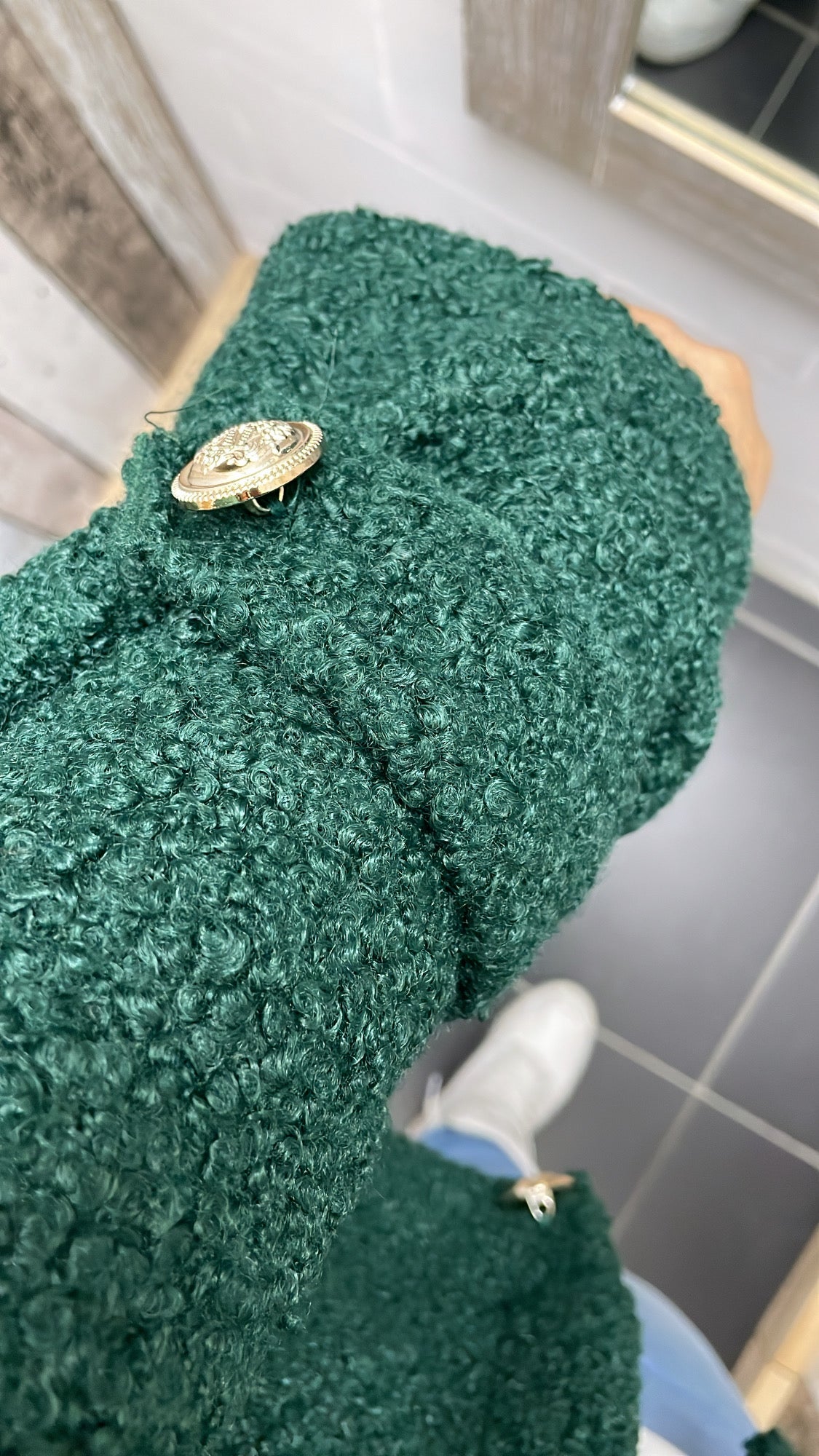 PS VEST 'TEDDY KNOOP' | DONKERGROEN