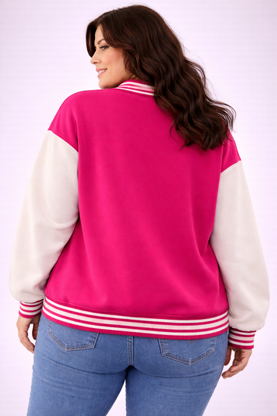 PS BASEBALL JACKET | FUCHSIA