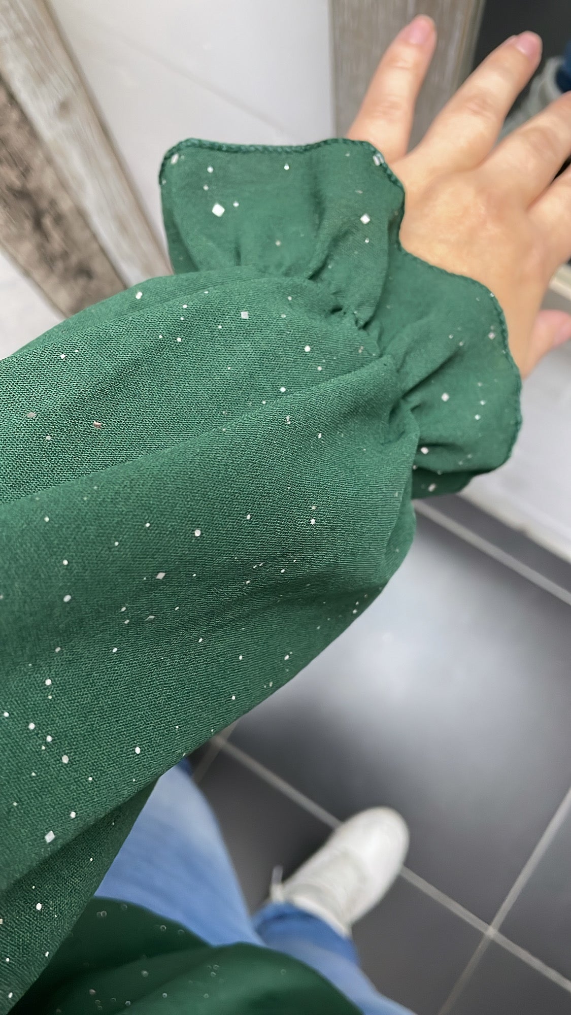 PS BLOUSE ‘GLITTER’ | DONKERGROEN