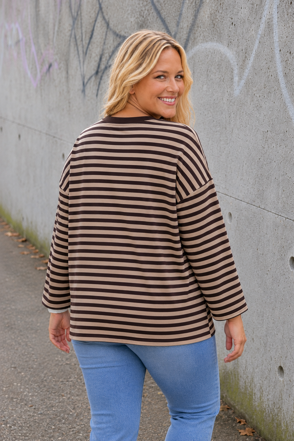PS LONGSLEEVE 'STREPEN' | TAUPE
