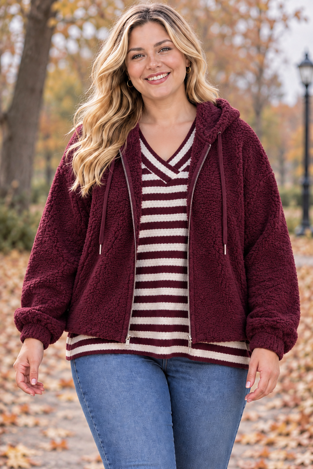 PS VEST KORT 'TEDDY' | BORDEAUX