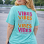 PS T-SHIRT ‘GOOD VIBES' | TURQUOISE