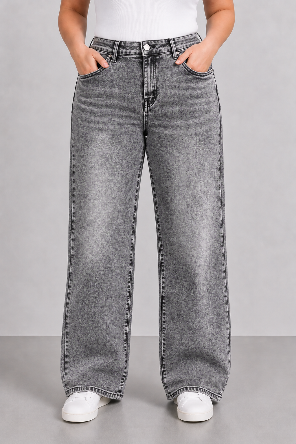 GOODIES 'WIDE LEG' | GEMELEERD GRIJS