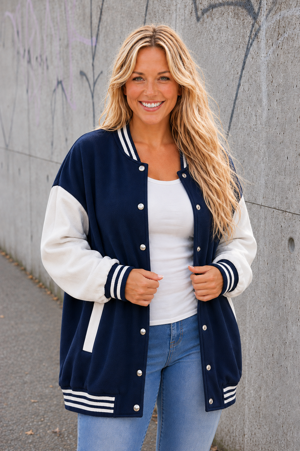 PS BASEBALL JACKET | NAVY