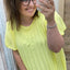 PS BLOUSE 'PLISSÉ' | GEEL