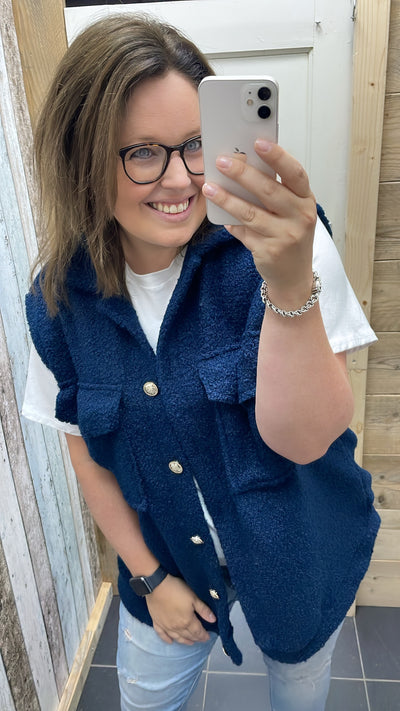 PS GILET 'TEDDY' | JEANSBLAUW