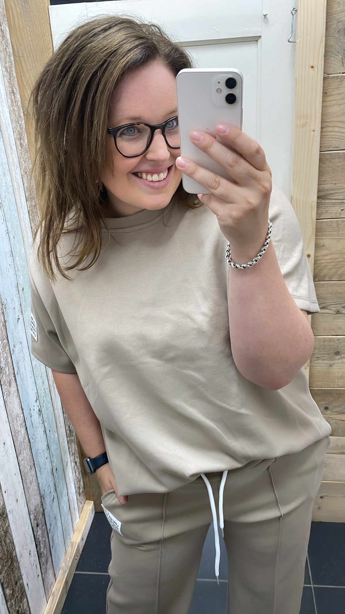 PS COMFY PAK KORT 'EMBLEEM' | TAUPE