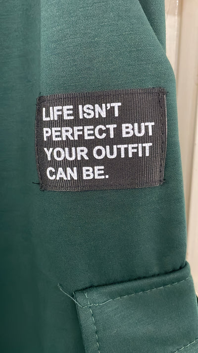 PS JOGGINGBROEK 'EMBLEEM' | DONKERGROEN