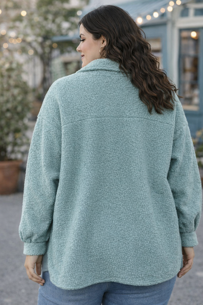 PS VEST 'ZACHT TEDDY' | TURQUOISE