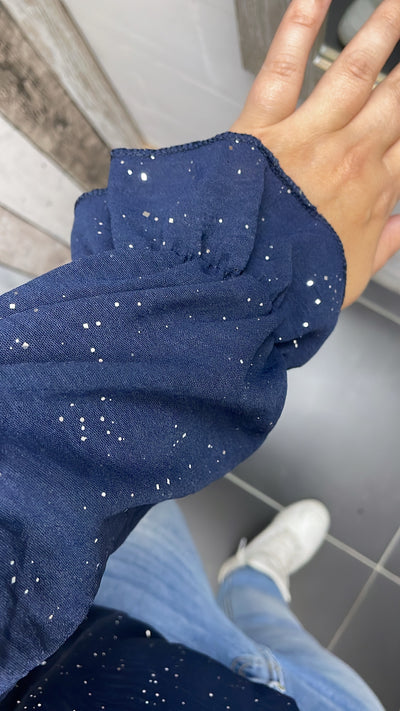 PS BLOUSE ‘GLITTER’ | NAVY