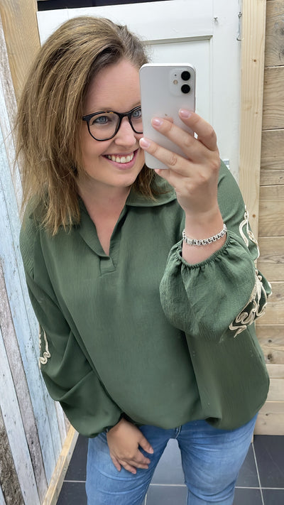 PS BLOUSE ‘BORDUURSEL 'KOORD’ | ARMY