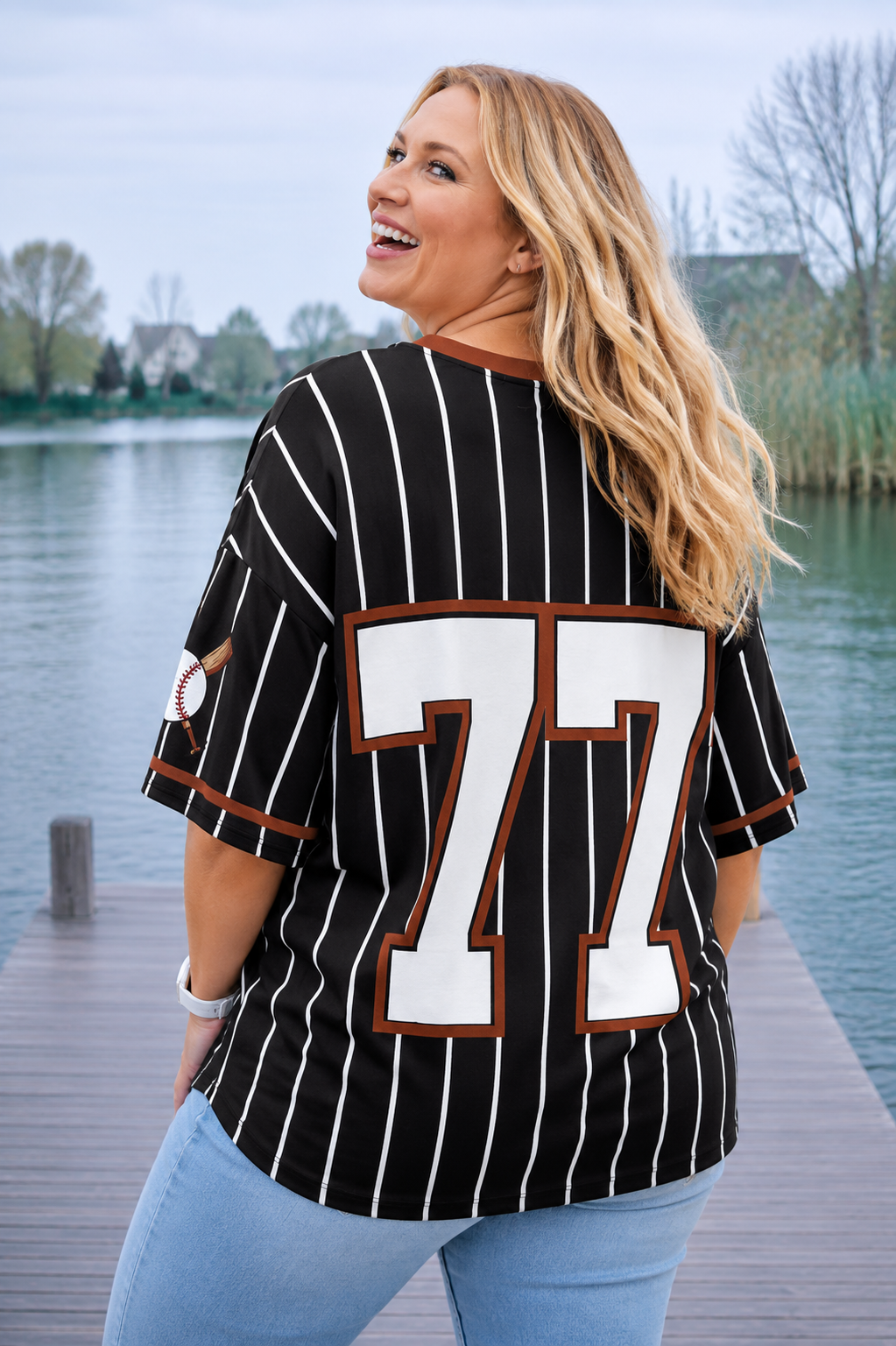 PS TOP 'BASEBALL' | ZWART