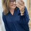 PS BLOUSE ‘GLITTER’ | NAVY
