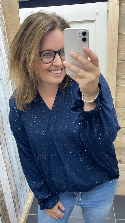 PS BLOUSE ‘GLITTER’ | NAVY