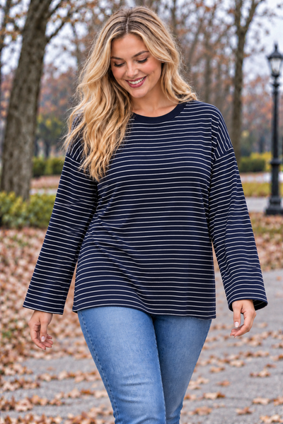 PS TOP 'AUTUMN STREPEN' | NAVY