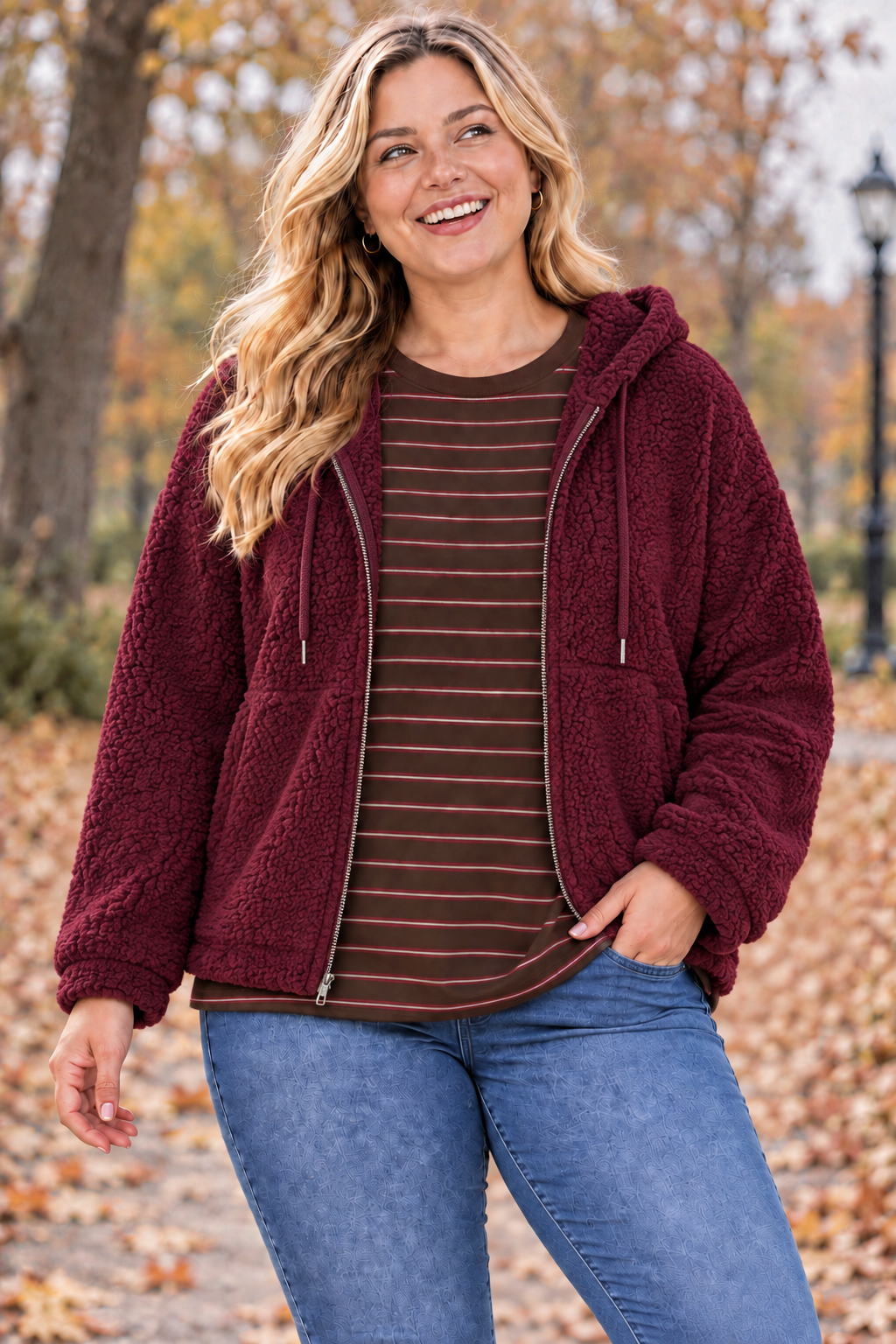 PS TOP 'AUTUMN STREPEN' | BORDEAUX