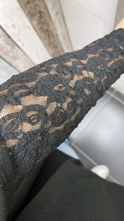 PS TOP 'GLITTER KANT' | ZWART