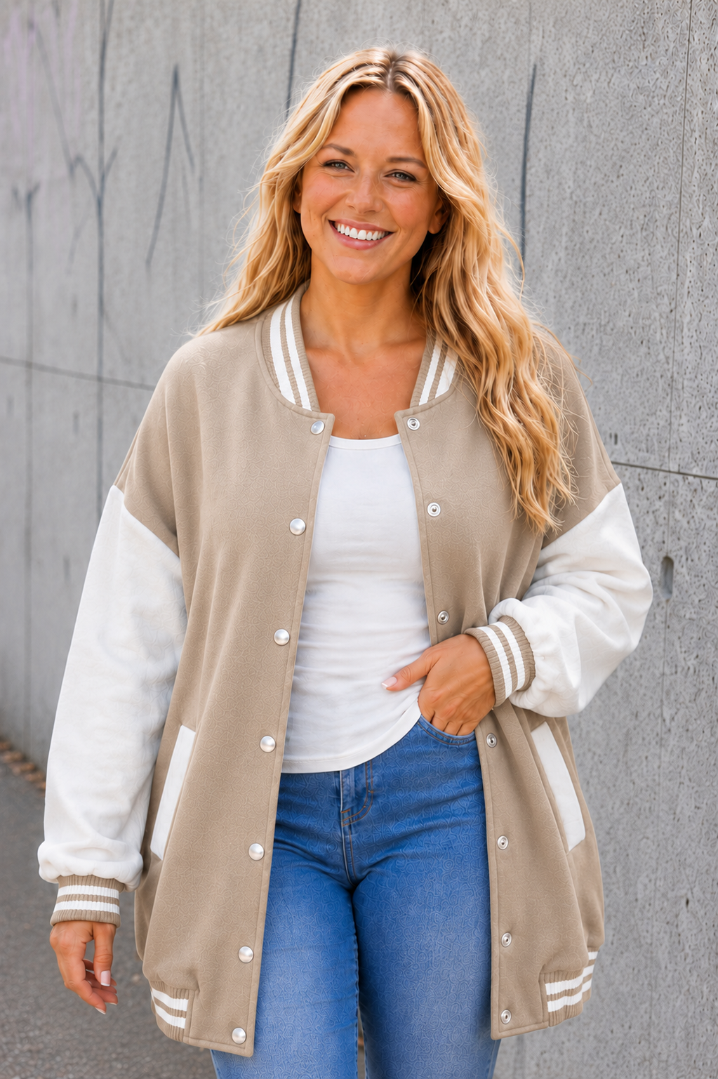 PS BASEBALL JACKET | TAUPE (PRE ORDER 7-9)