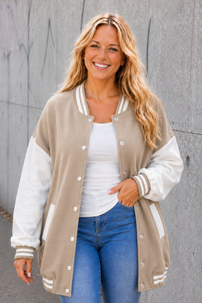 PS BASEBALL JACKET | TAUPE