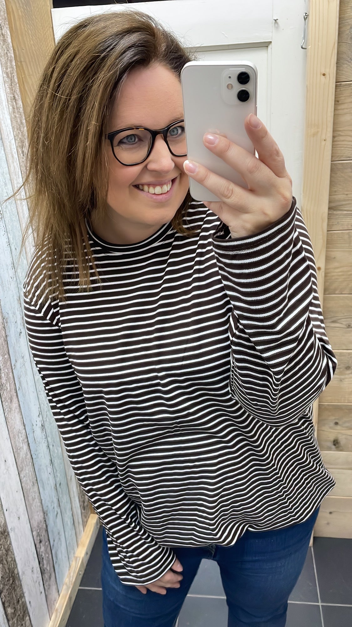 PS LONGSLEEVE 'STREPEN' | BRUIN