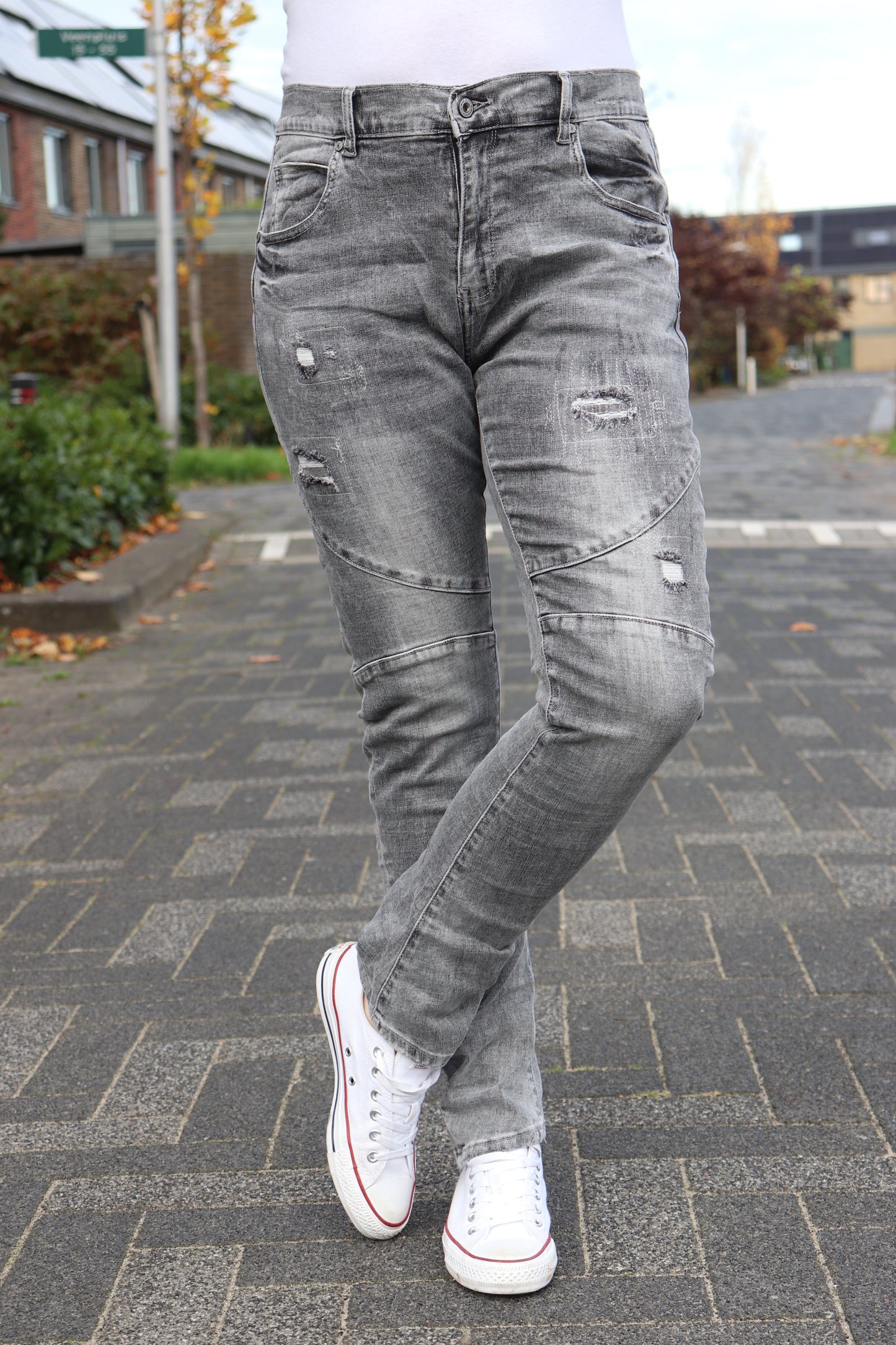 S.WOMAN JEANS 'DAMAGE' | GRIJS
