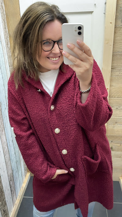 PS VEST 'TEDDY EMBLEEM' | BORDEAUX