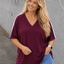 PS TOP V-HALS 'POCKET' | BORDEAUX