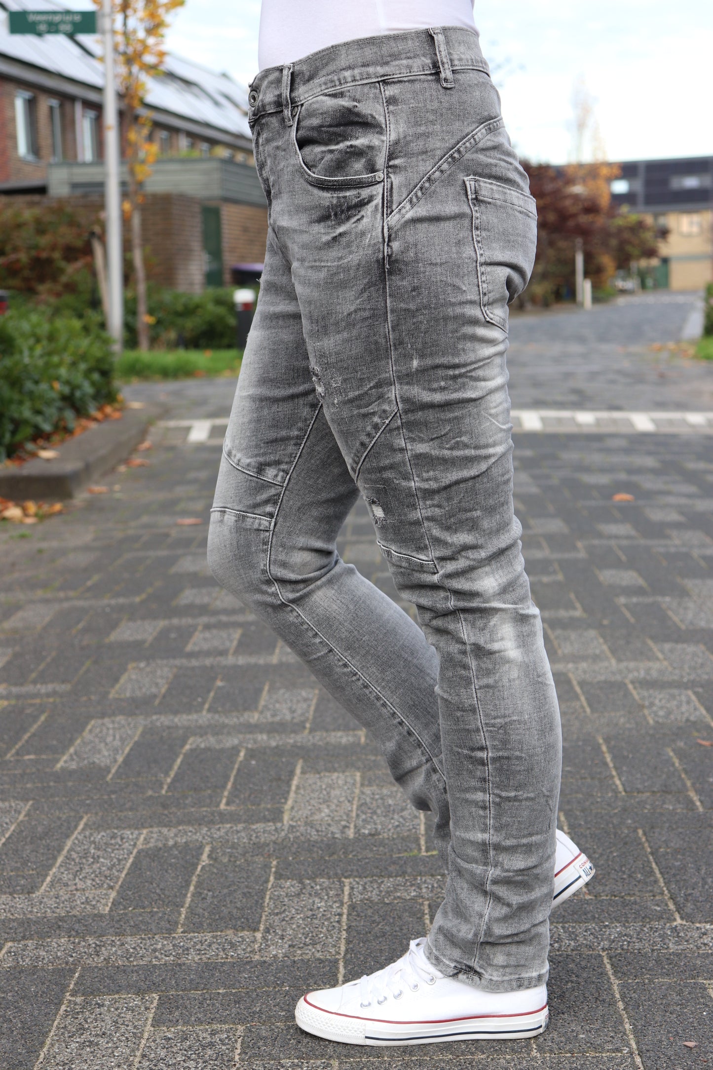 S.WOMAN JEANS 'DAMAGE' | GRIJS