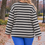 PS TOP 'STRIPES' | ZWART/WIT