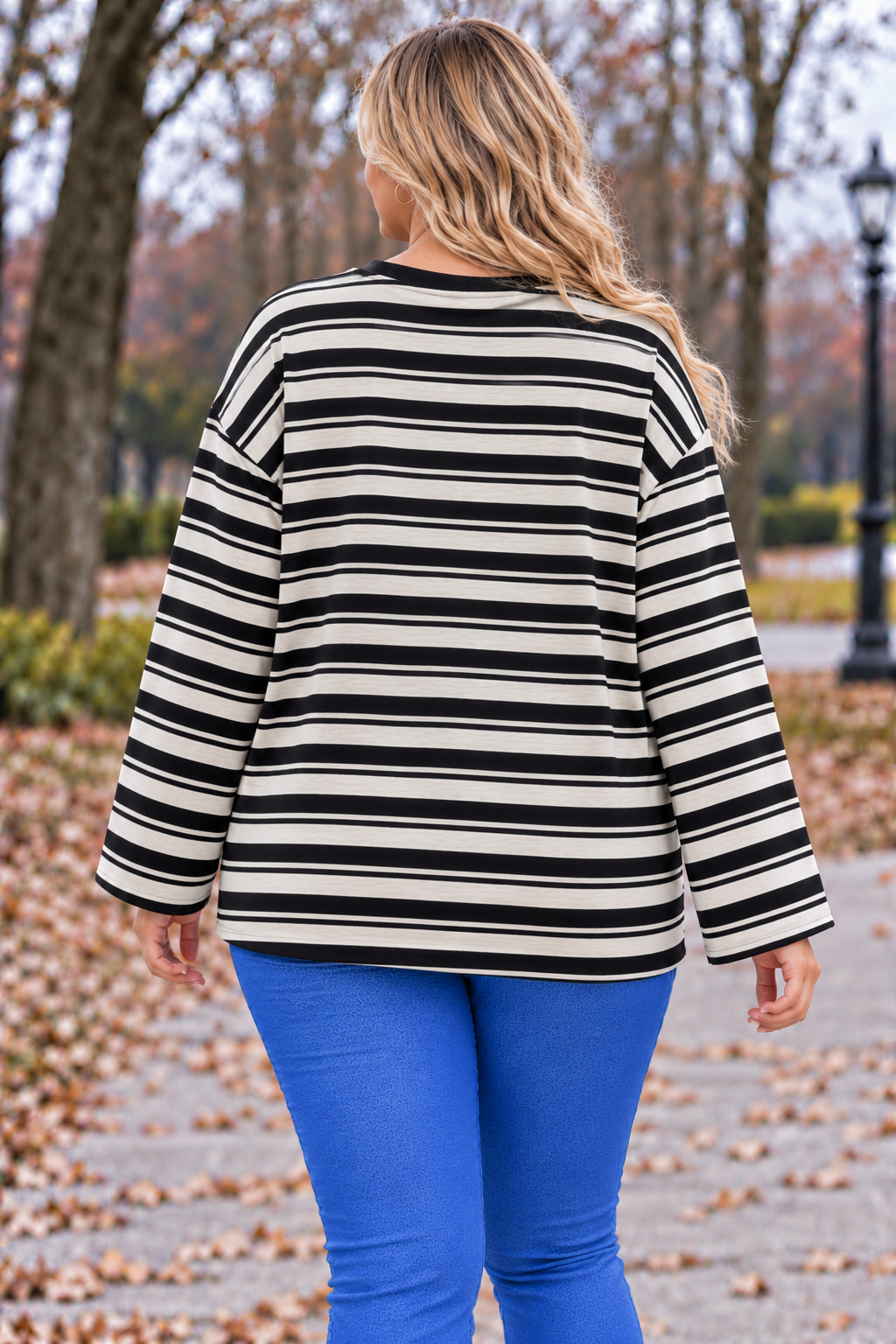 PS TOP 'STRIPES' | ZWART/WIT