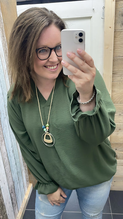 PS BLOUSE ‘KETTING’ | ARMY