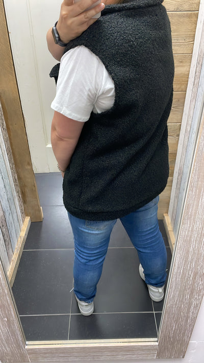 PS GILET 'TEDDY' | ZWART
