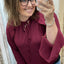 BLOUSE 'TROMPETMOUW' | BORDEAUX