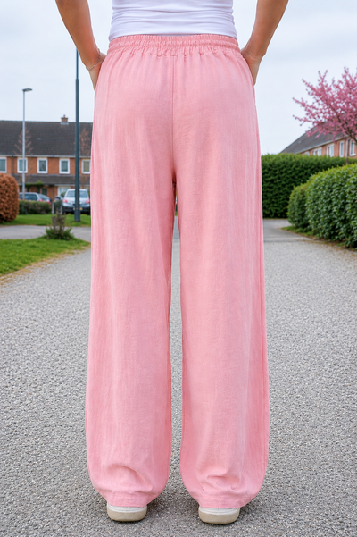 LINNEN BROEK | KORAAL/ROZE